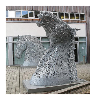 the Kelpies marquette version at The Falkirk Wheel