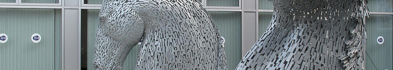 miniture versions of Andy Scott's Kelpies