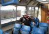 The Husband on a boat on The Falkirk Wheel
