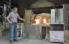 Murano glassblower with furnace