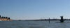 Sculpture pointing to Isola di San Michele Venice