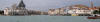 view into Grand Canal from Canale della Giudecca Venice - Dogana Di Mare front right with Basilica Di Santa Maria Della Salute behind